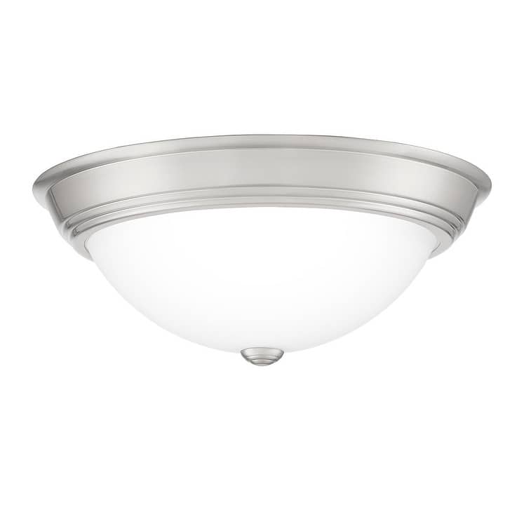 Quoizel Erwin White Painted Etched Glass 3-light Flush Mount.