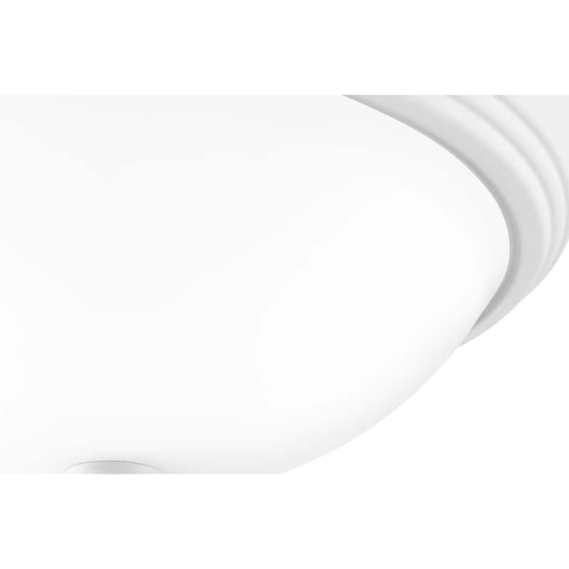 Quoizel Erwin White Painted Etched Glass 2-light Flush Mount.