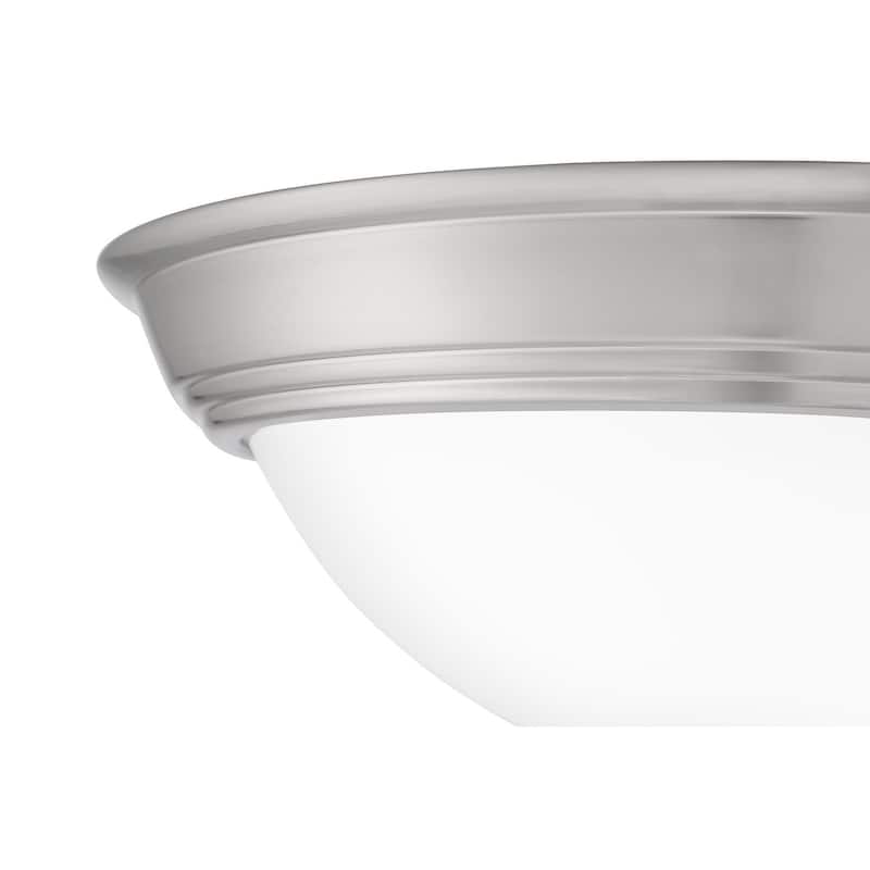 Quoizel Erwin White Painted Etched Glass 2-light Flush Mount.