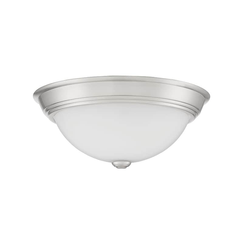 Quoizel Erwin White Painted Etched Glass 2-light Flush Mount.