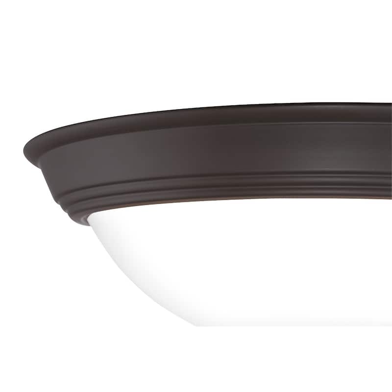 Quoizel Erwin White Painted Etched Glass 2-light Flush Mount.