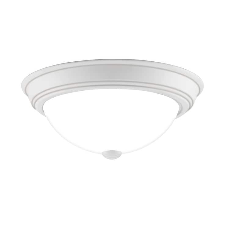 Quoizel Erwin White Painted Etched Glass 2-light Flush Mount.