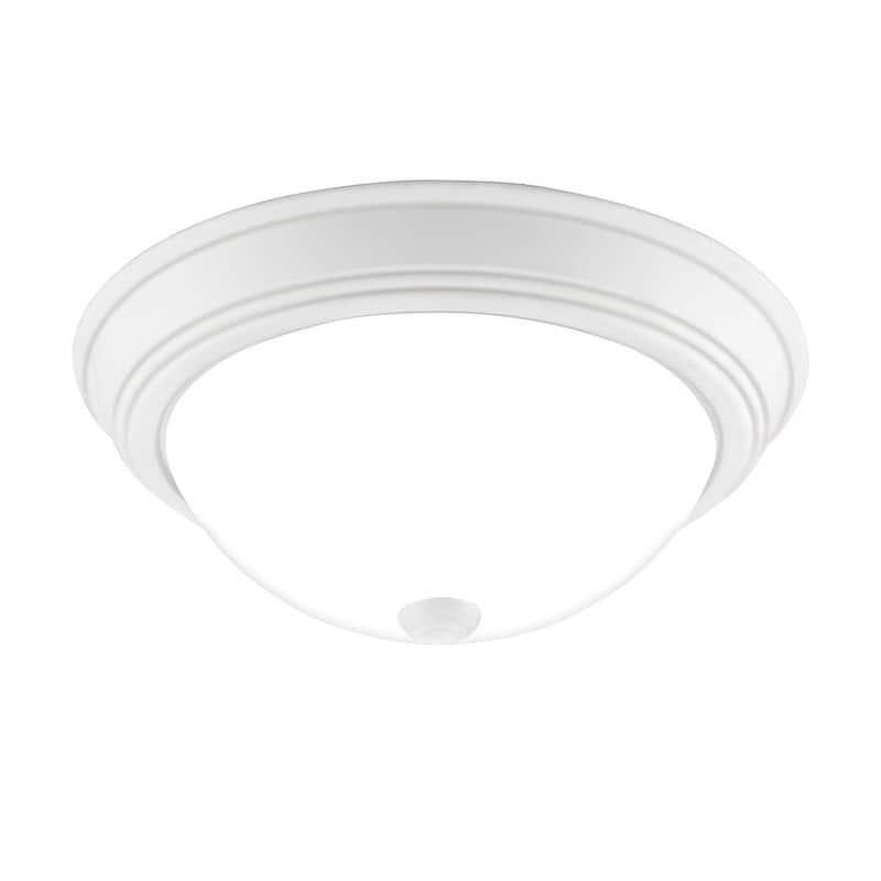 Quoizel Erwin White Painted Etched Glass 2-light Flush Mount.