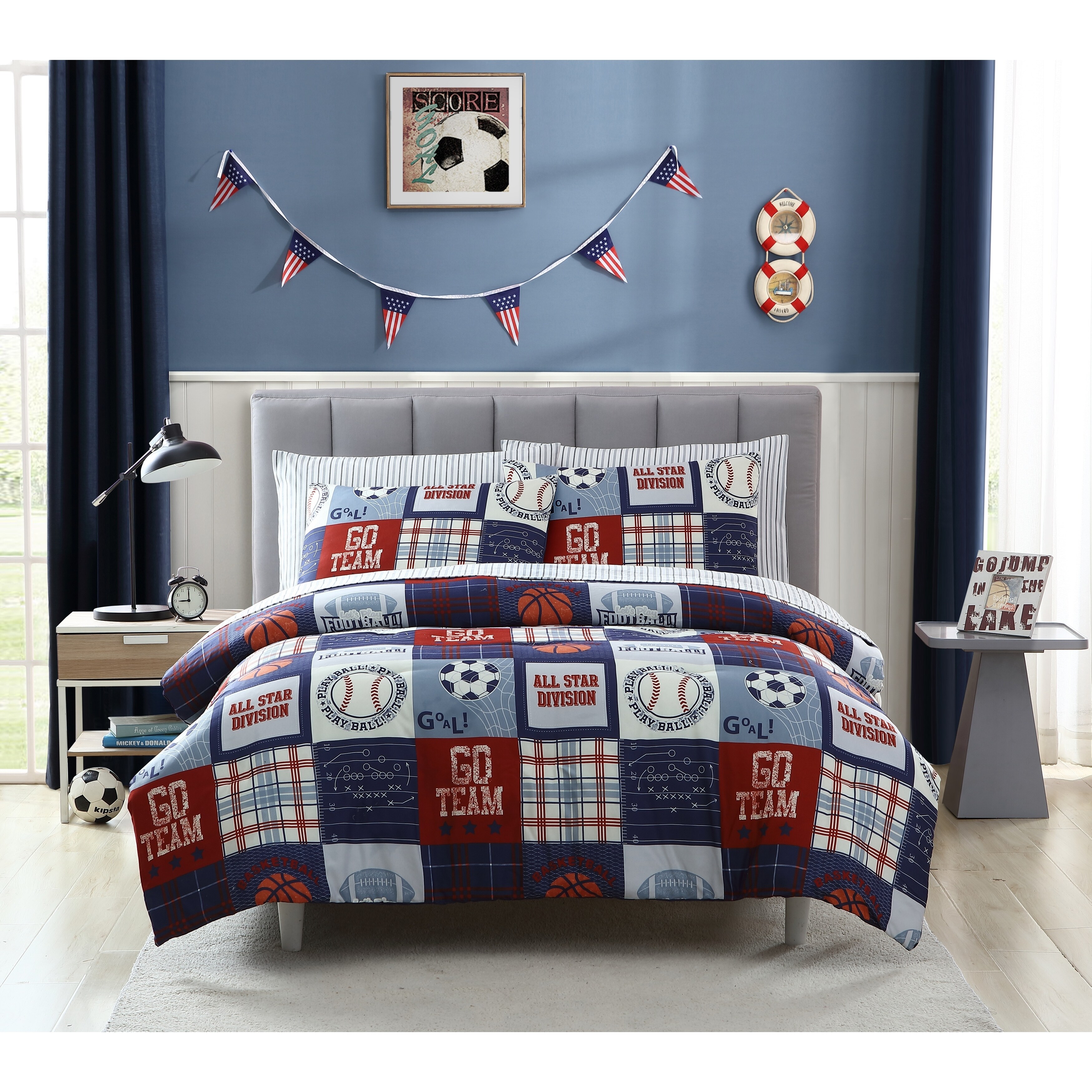 Shop Porch Den Plumeria Sports Fan Pattern Comforter Set Free