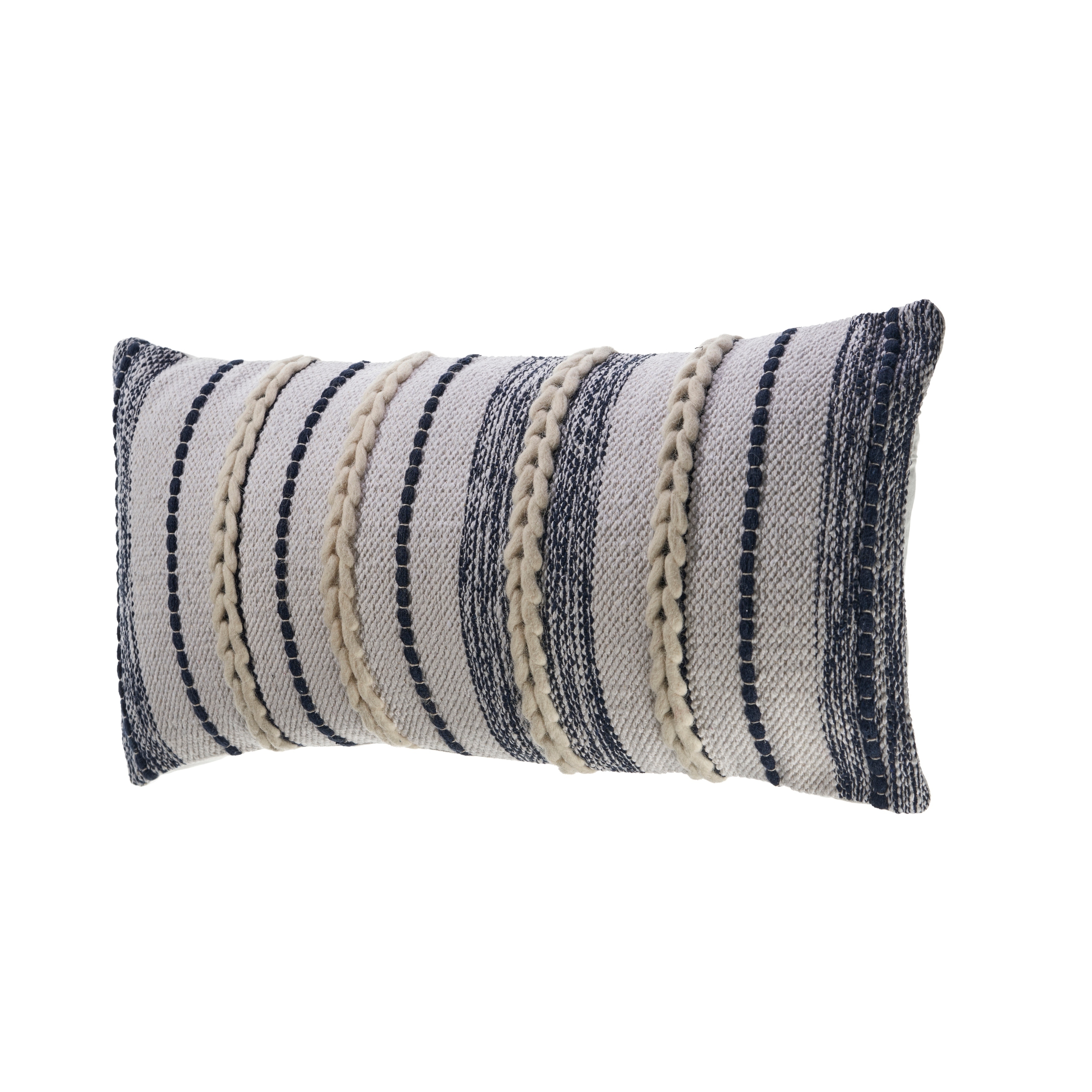 Braided White And Navy Contemporary Throw Pillow Navy Contemporary Throw Pillow