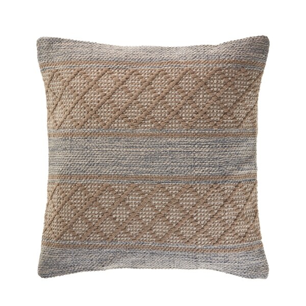 Criss Cross Beige Throw Pillow