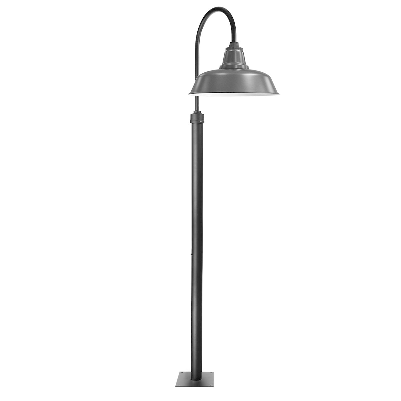 Cocoweb 14" Goodyear LED Post Light in Galvanized Silver with 8 Foot