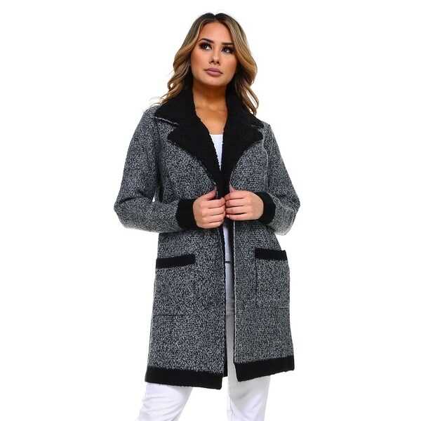 gray sherpa cardigan