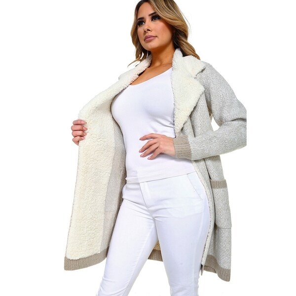 sherpa cardigan womens