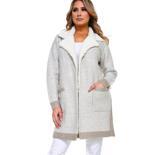 sherpa long cardigan