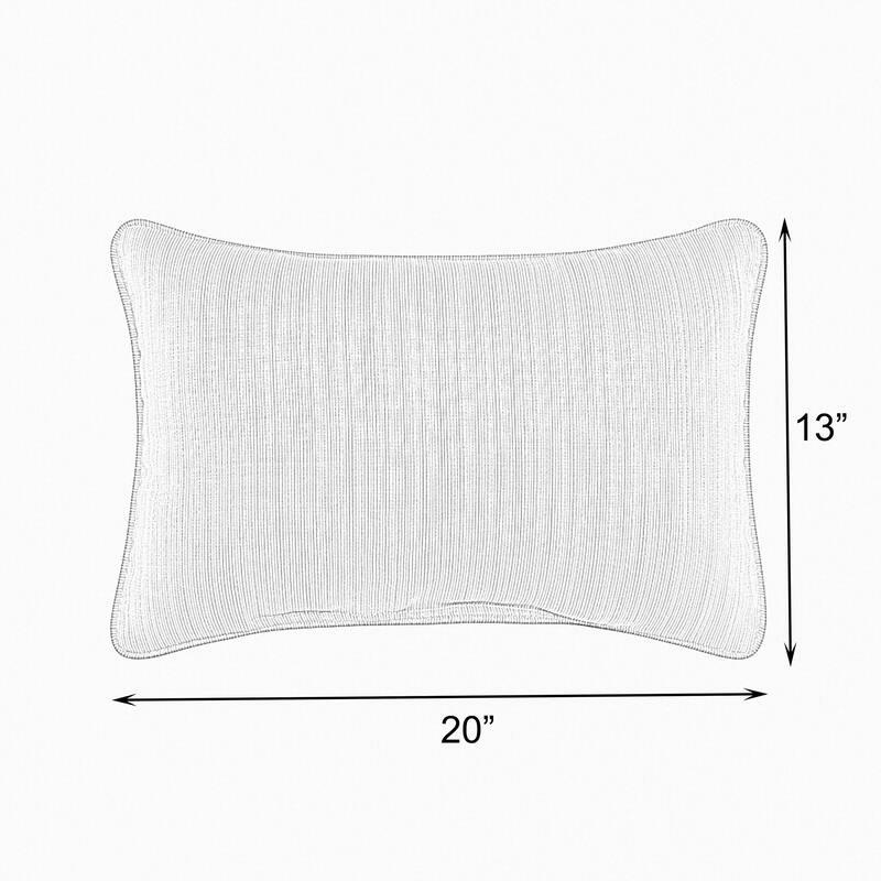 Red and Green Leaves Oblong Indoor/Outdoor Corded Chair Pillows (Set of 2) by Havenside Home - 13 in x 20 in