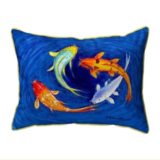 Amber Blue Dragonfly Large Pillow 16x20 Multi Color Graphic Print Nautical Coastal Polyester