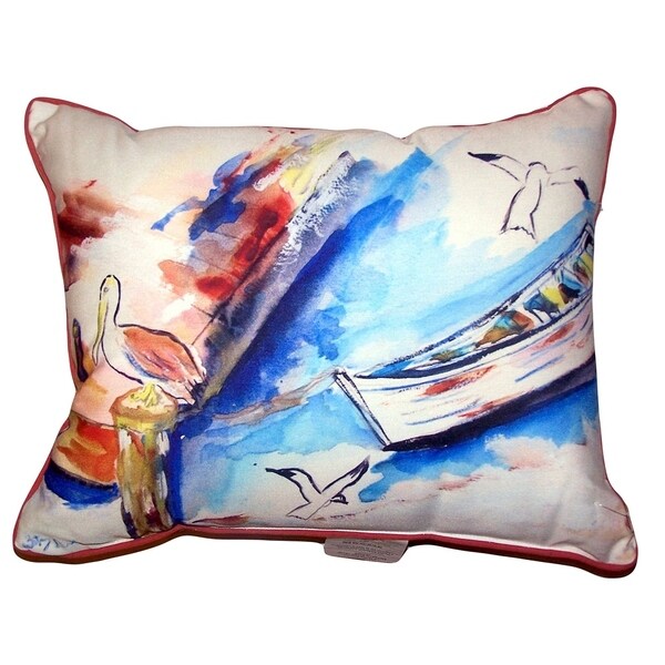 Rowboat & Birds Large Pillow 16x20