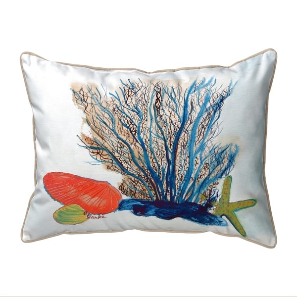 Coral & Shells Large Corded Pillow 16x20