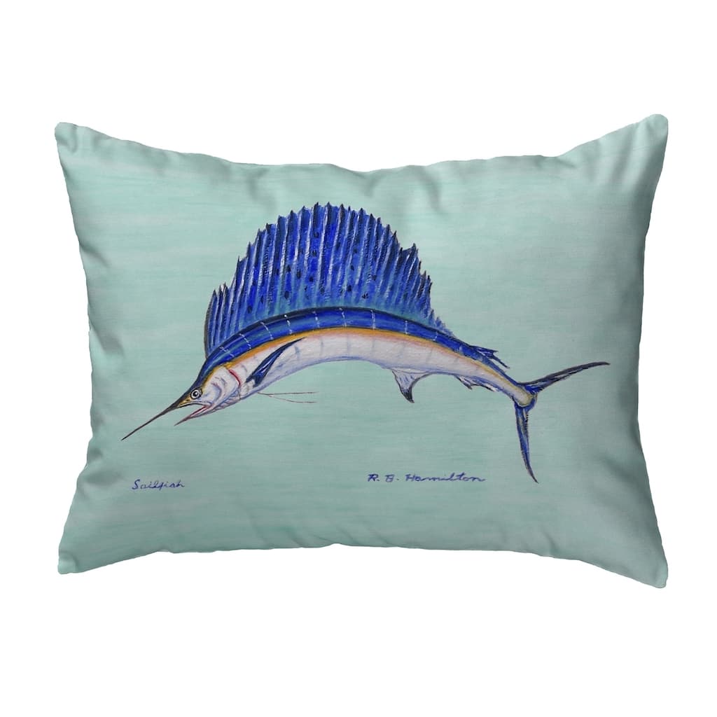 Sailfish - Teal Small No-Cord Pillow 11x14