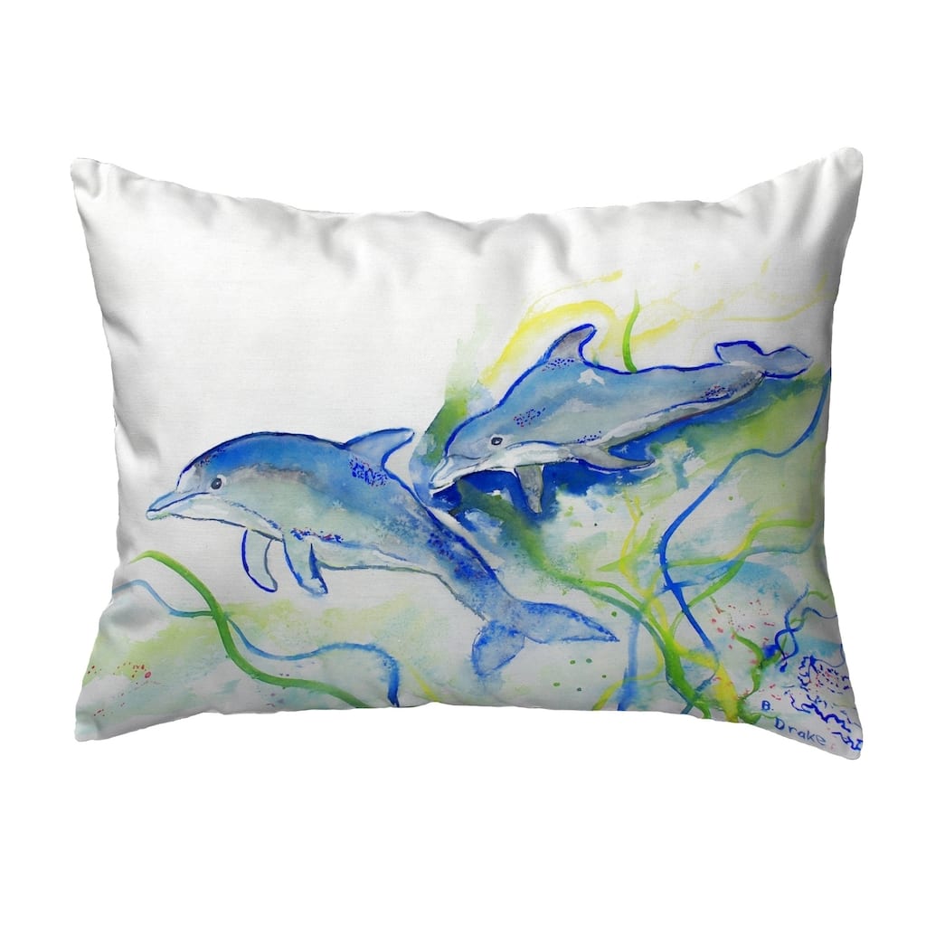 Betsy's Dolphins Small No-Cord Pillow 11x14