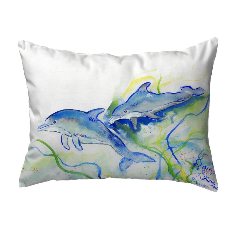 Betsy's Dolphins Small No-Cord Pillow 11x14