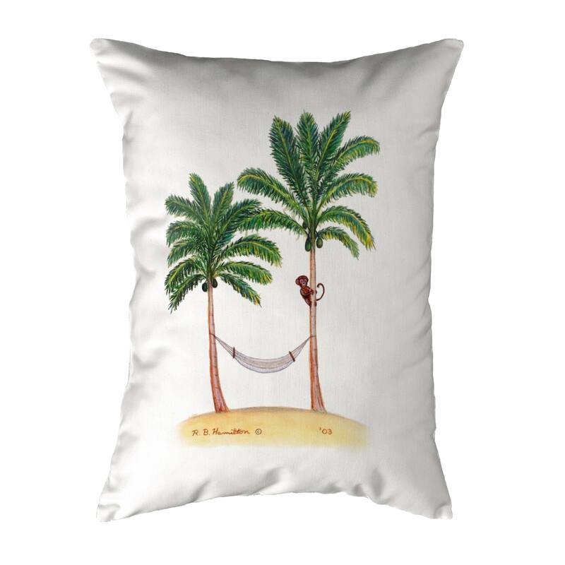 Palm Trees & Monkey Small No-Cord Pillow 11x14