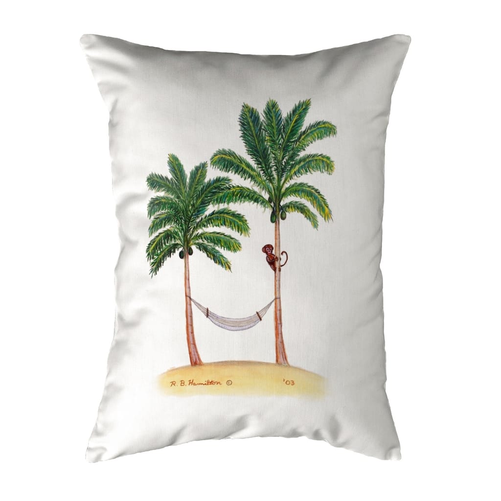Palm Trees & Monkey Small No-Cord Pillow 11x14