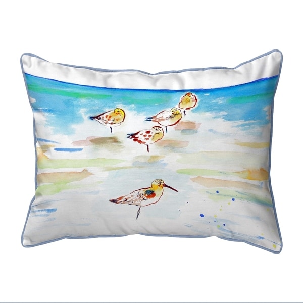 Five Sanderlings Large Corded Pillow 16x20
