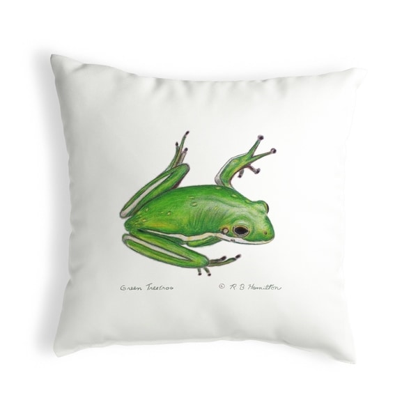 Green Treefrog Small No-Cord Pillow 12x12