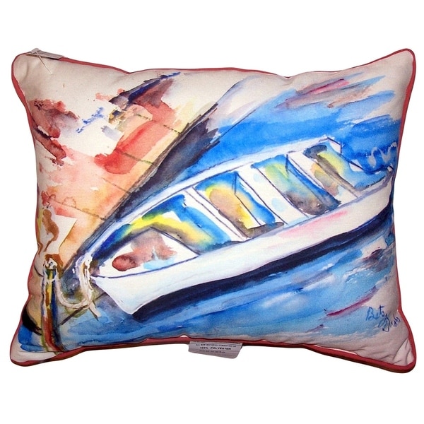Rowboat at Dock Large Pillow 16x20