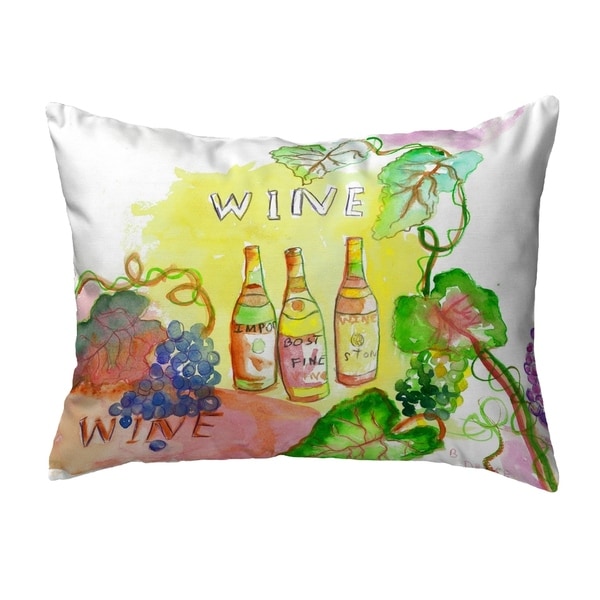 Wine Bottles Small No-Cord Pillow 11x14