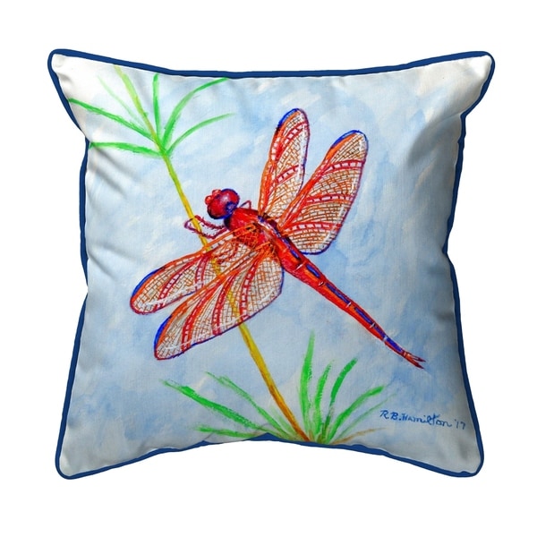 Red DragonFly Large Pillow 18x18