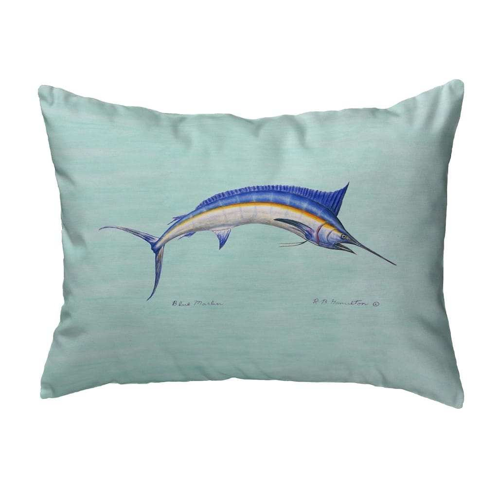 Blue Marlin - Teal Small No-Cord Pillow 11x14