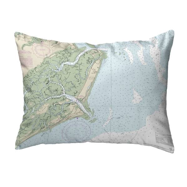 Fripp Island, SC Nautical Map Noncorded Pillow 11x14 - Bed Bath ...