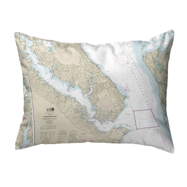 Chesapeake Bay, MD Nautical Map Noncorded Pillow 11x14