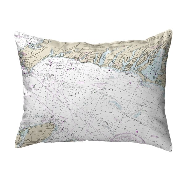 Falmouth Harbor, MA Nautical Map Noncorded Pillow 11x14