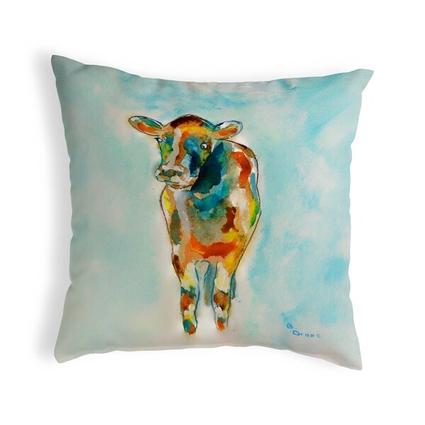 Betsy's Cow Small No-Cord Pillow 12x12