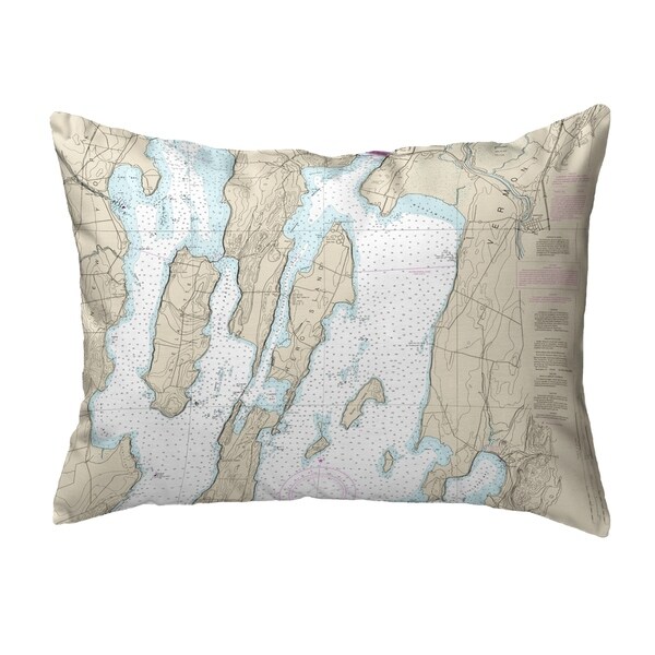 North Hero Island #2, VT Nautical Map Noncorded Pillow 11x14
