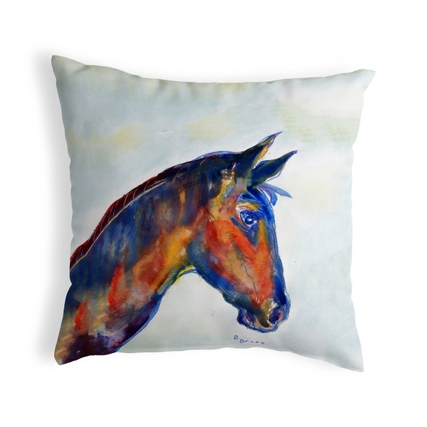 Blue Horse Small No-Cord Pillow 12x12