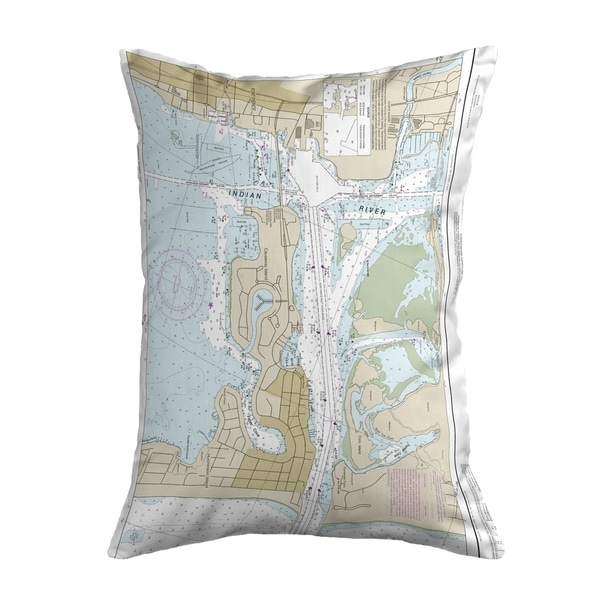 Fort Pierce Harbor, FL Nautical Map Noncorded Pillow 11x14