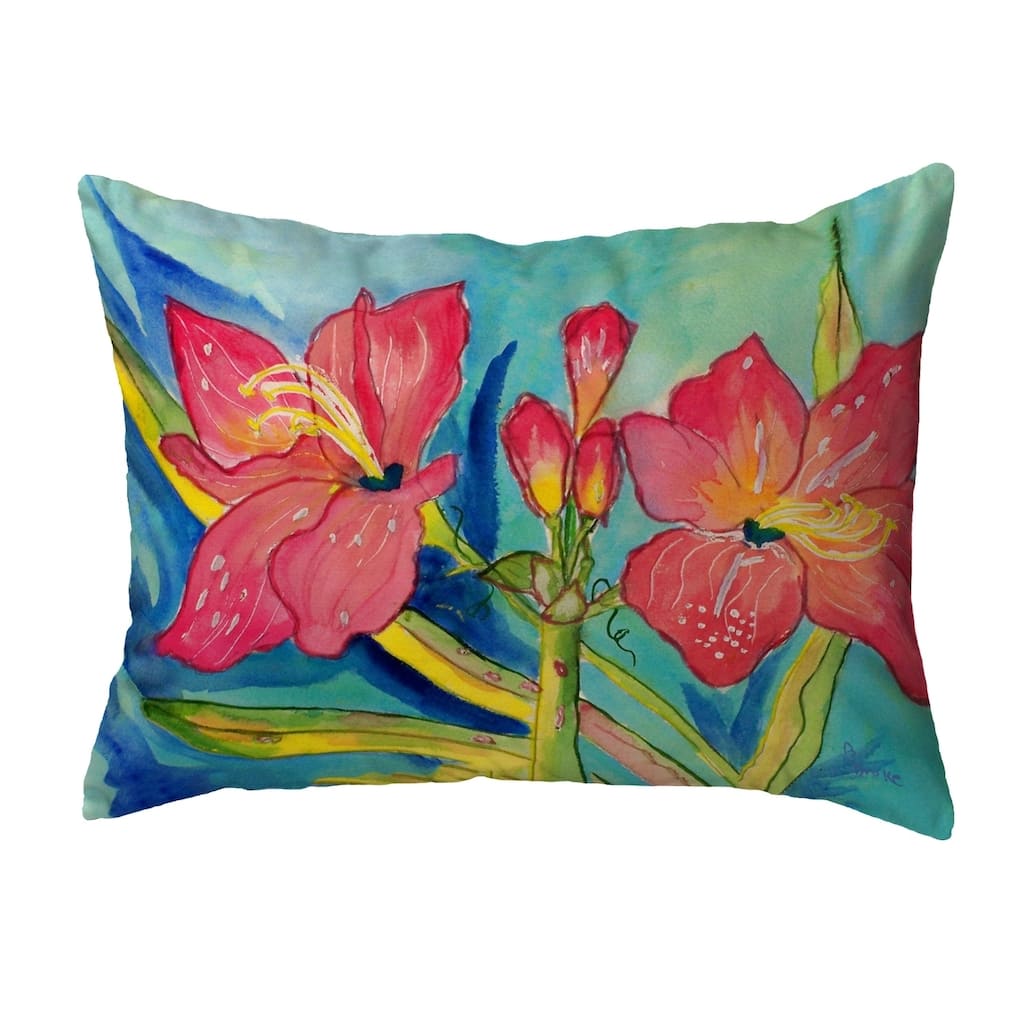Pink Amaryllis Small No-Cord Pillow 11x14