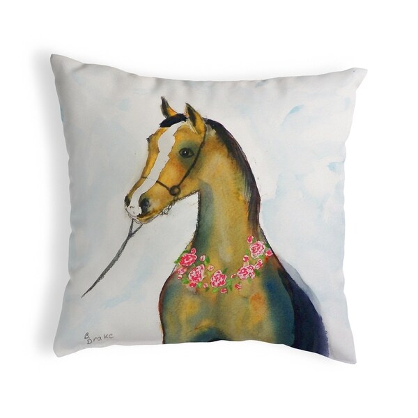 Horse & Garland Small No-Cord Pillow 12x12