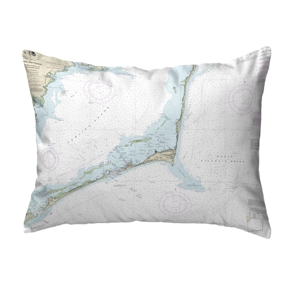 Cape Hatteras, NC Nautical Map Noncorded Pillow 11x14