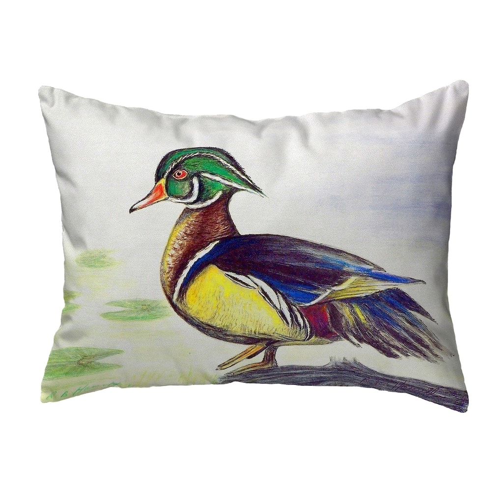 Male Wood Duck Script Small No-Cord Pillow 11x14