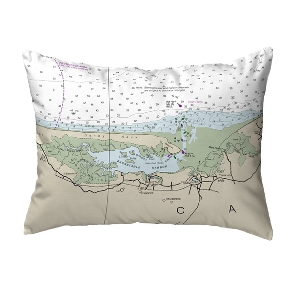 Cape Cod - Sandy Neck, MA Nautical Map Noncorded Pillow 11x14