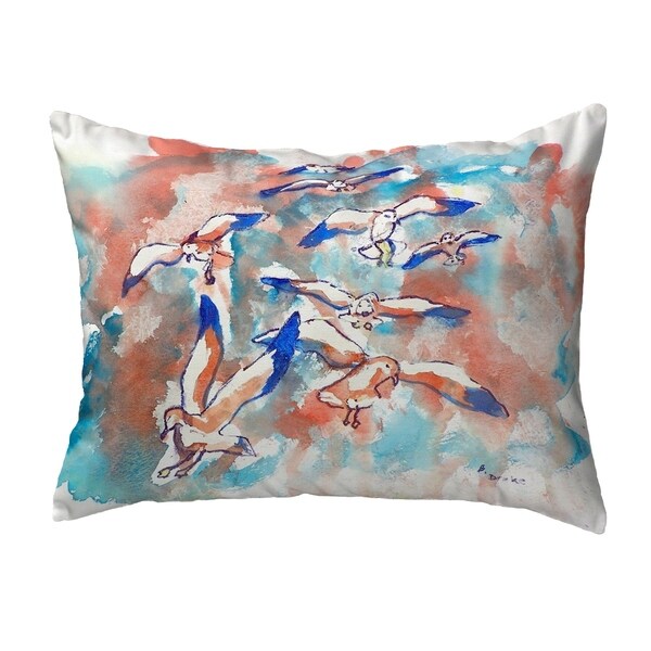 Gulls Flocking Small No-Cord Pillow 11x14