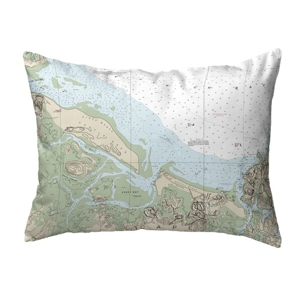 Essex Bay and Essex River, MA Nautical Map Noncorded Pillow 11x14