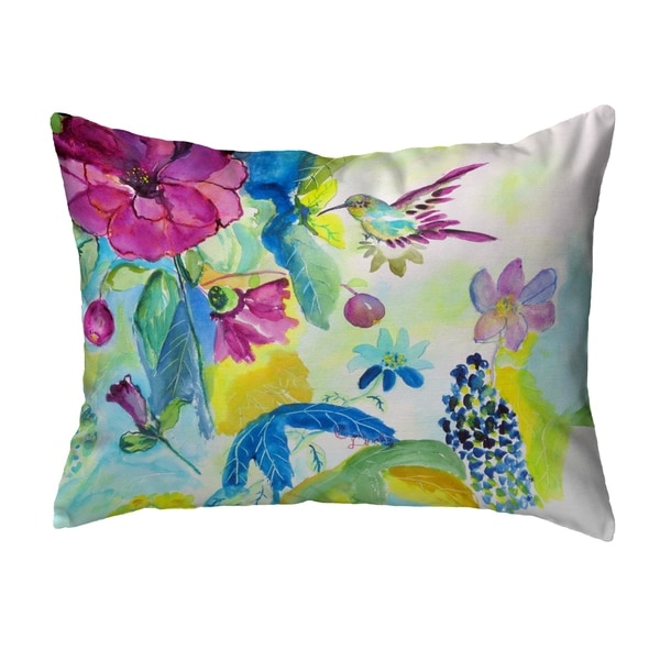 Hummingbird & Garden Noncorded Pillow 11x14