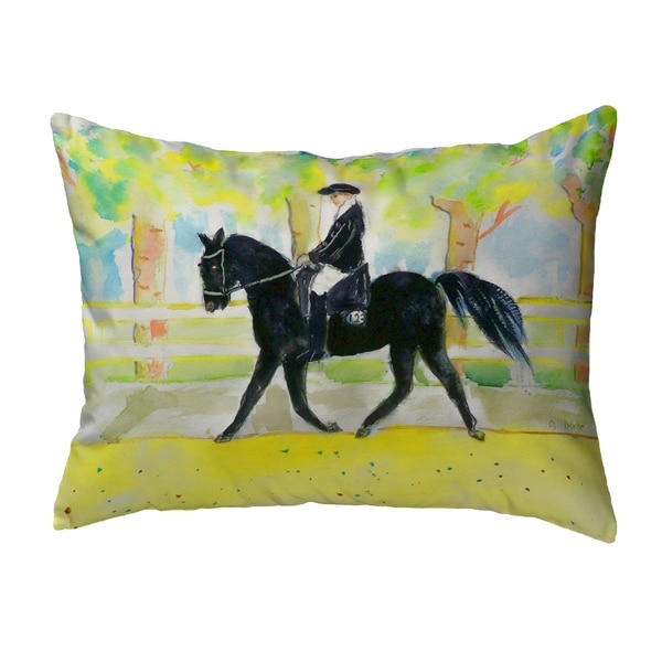 Black Horse & Rider Small No-Cord Pillow 11x14