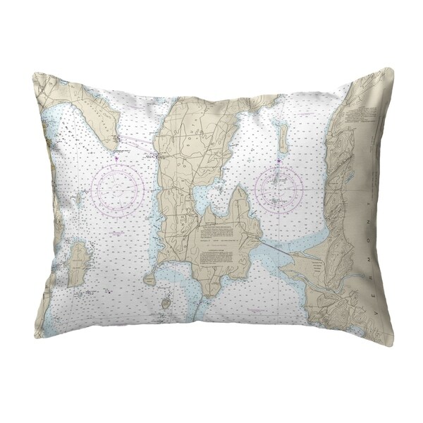 South Hero Island, VT Nautical Map Noncorded Pillow 11x14
