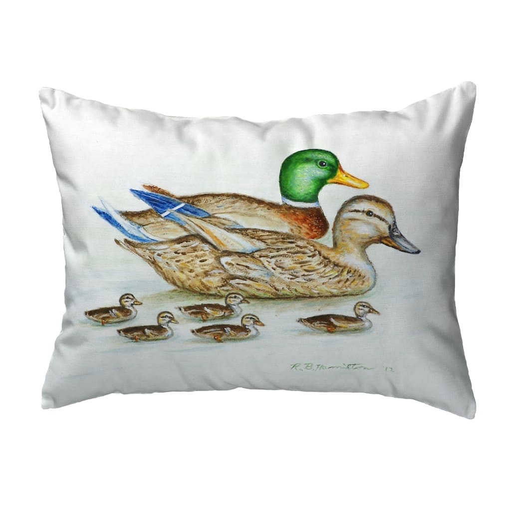Mallard Family Small No-Cord Pillow 12x12