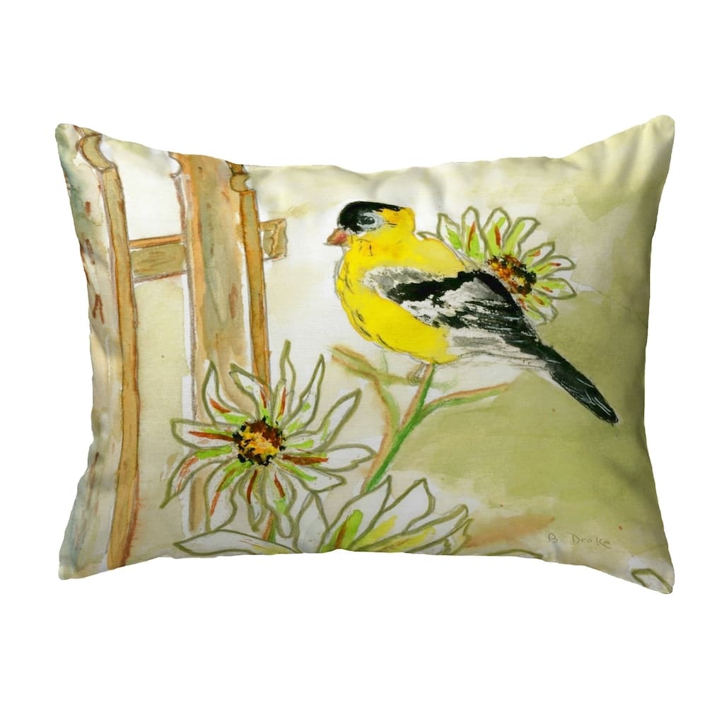 Betsy's Goldfinch Small No-Cord Pillow 11x14