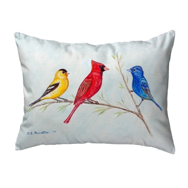 Three Birds Small No-Cord Pillow 11x14