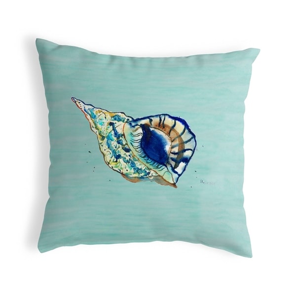 Betsy's Shell - Teal Small No-Cord Pillow 12x12